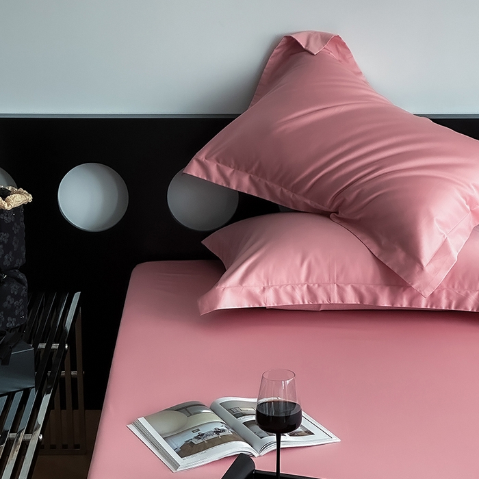 91家纺网 家纺一手货源 找家纺 爱丽丝 2026新款100支新疆长绒棉单品床笠 海棠粉