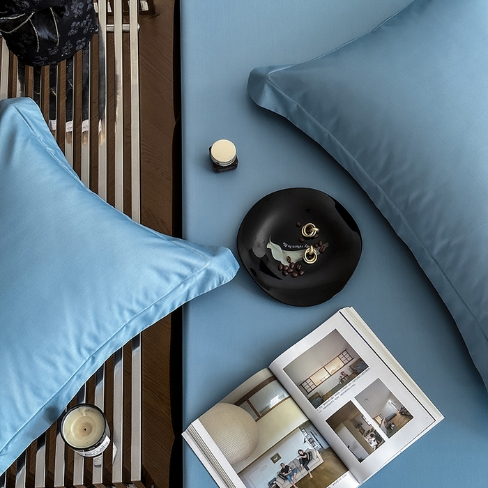 91家纺网 家纺一手货源 找家纺 爱丽丝 2026新款100支新疆长绒棉单品床笠 灰兰