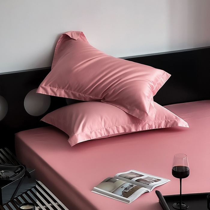 91家纺网 家纺一手货源 找家纺 爱丽丝 2026新款100支新疆长绒棉单品床笠 海棠粉