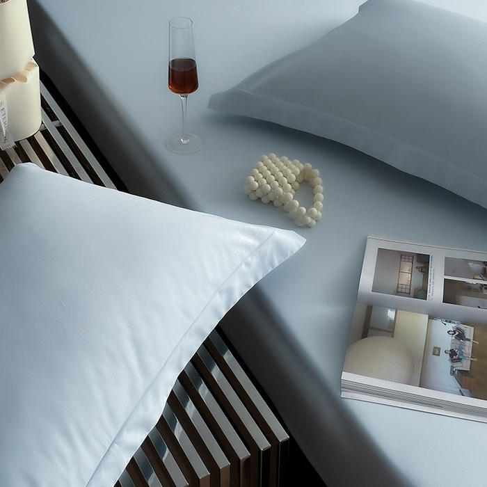 91家纺网 家纺一手货源 找家纺 爱丽丝 2026新款100支新疆长绒棉单品床笠 天蓝