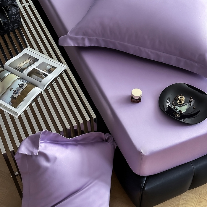 91家纺网 家纺一手货源 找家纺 爱丽丝 2026新款100支新疆长绒棉单品床笠 星辰紫