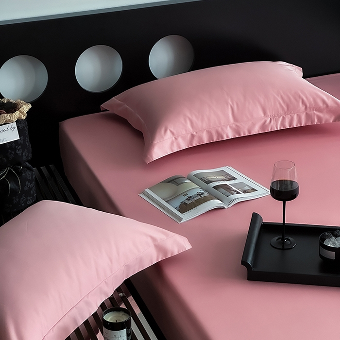 91家纺网 家纺一手货源 找家纺 爱丽丝 2026新款100支新疆长绒棉单品床笠 海棠粉