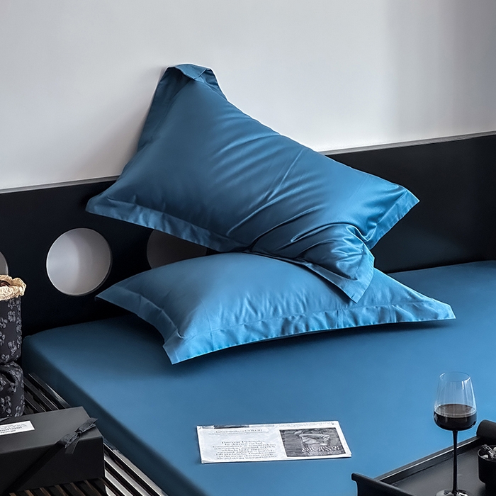 91家纺网 家纺一手货源 找家纺 爱丽丝 2026新款100支新疆长绒棉单品床笠 宾利蓝