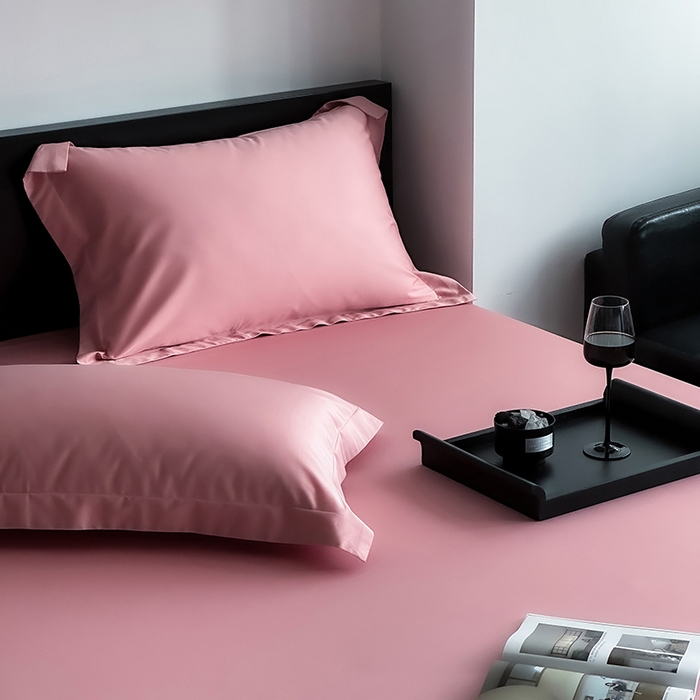 91家纺网 家纺一手货源 找家纺 爱丽丝 2026新款100支新疆长绒棉单品床笠 海棠粉