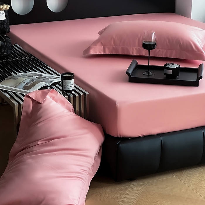 91家纺网 家纺一手货源 找家纺 爱丽丝 2026新款100支新疆长绒棉单品床笠 海棠粉