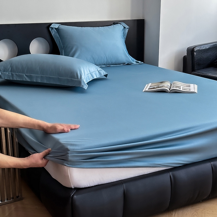 91家纺网 家纺一手货源 找家纺 爱丽丝 2026新款100支新疆长绒棉单品床笠 灰兰