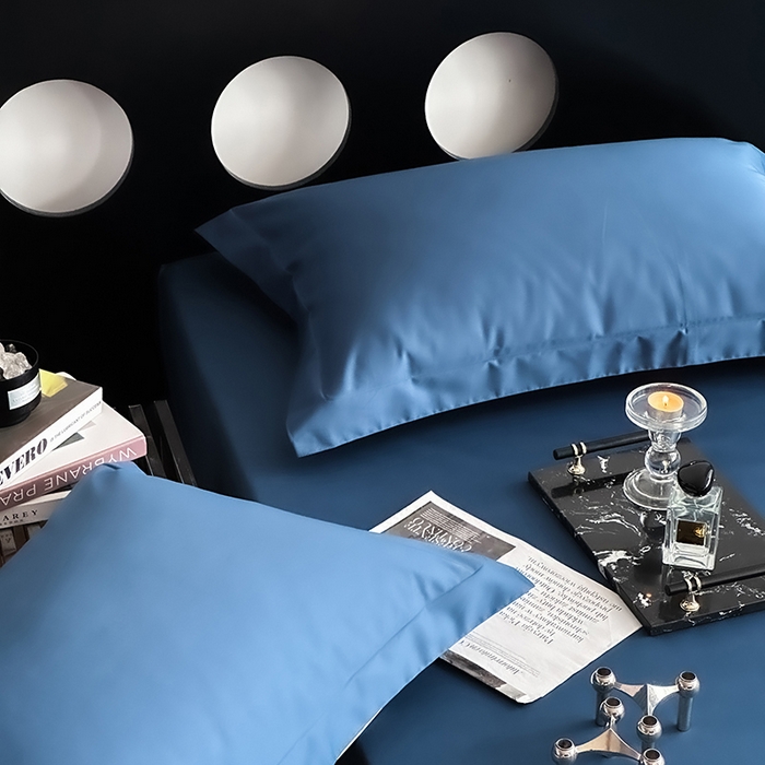 91家纺网 家纺一手货源 找家纺 爱丽丝 2026新款100支新疆长绒棉单品床笠 海星蓝