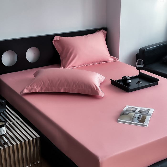 91家纺网 家纺一手货源 找家纺 爱丽丝 2026新款100支新疆长绒棉单品床笠 海棠粉