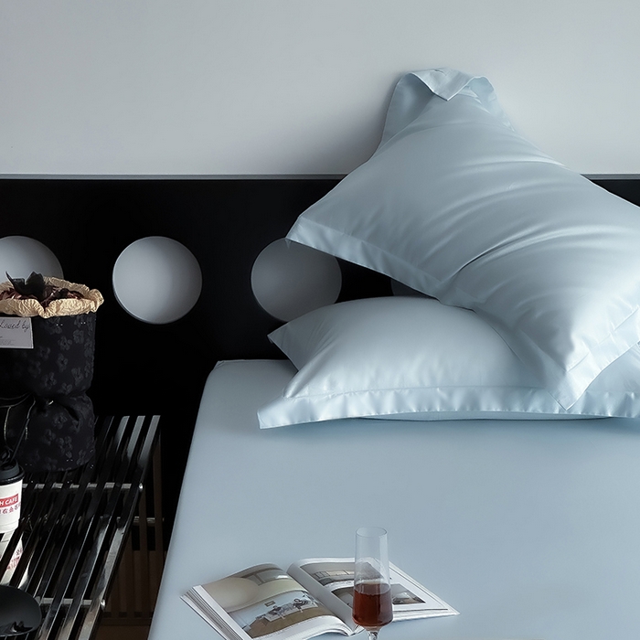 91家纺网 家纺一手货源 找家纺 爱丽丝 2026新款100支新疆长绒棉单品床笠 天蓝