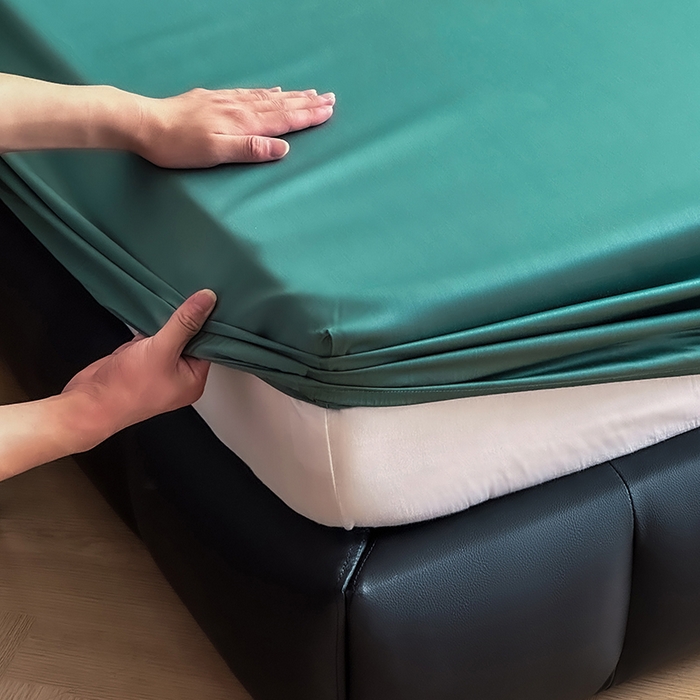 91家纺网 家纺一手货源 找家纺 爱丽丝 2026新款100支新疆长绒棉单品床笠 松石绿