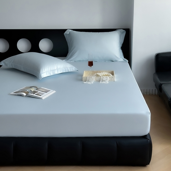 91家纺网 家纺一手货源 找家纺 爱丽丝 2026新款100支新疆长绒棉单品床笠 天蓝