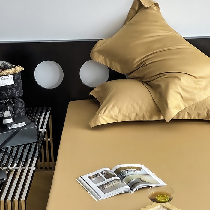 91家纺网 家纺一手货源 找家纺 爱丽丝 2026新款100支新疆长绒棉单品床笠 驼色