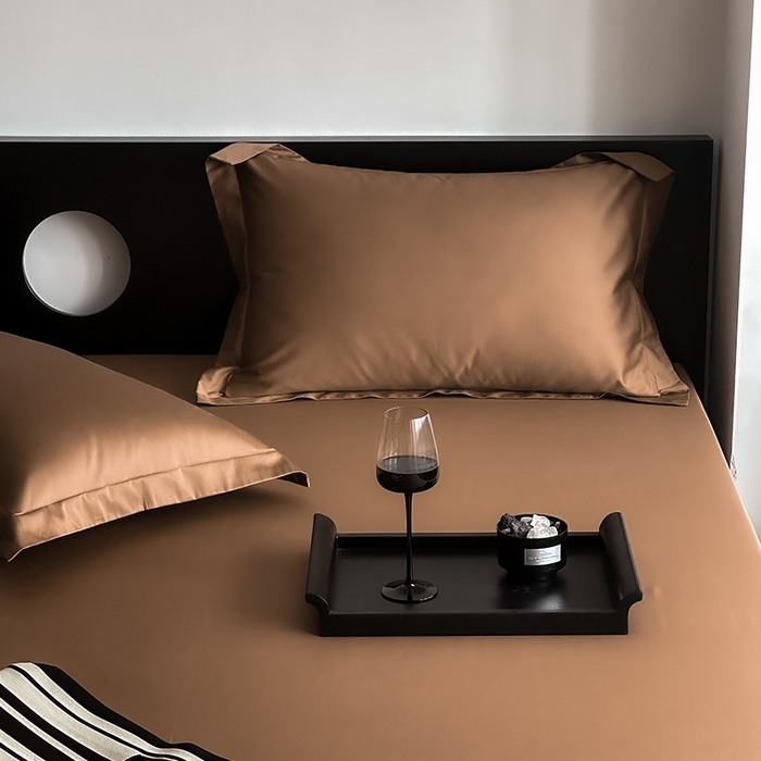 91家纺网 家纺一手货源 找家纺 爱丽丝 2026新款100支新疆长绒棉单品床笠 咖色