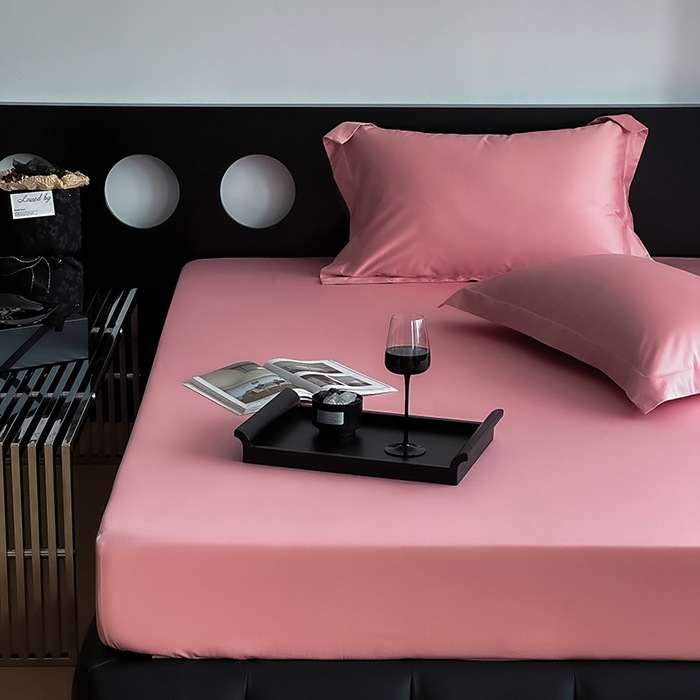 91家纺网 家纺一手货源 找家纺 爱丽丝 2026新款100支新疆长绒棉单品床笠 海棠粉