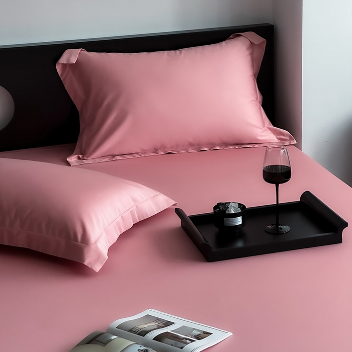 91家纺网 家纺一手货源 找家纺 爱丽丝 2026新款100支新疆长绒棉单品床笠 海棠粉