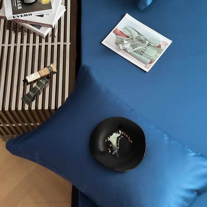 91家纺网 家纺一手货源 找家纺 爱丽丝 2026新款100支新疆长绒棉单品床笠 海星蓝