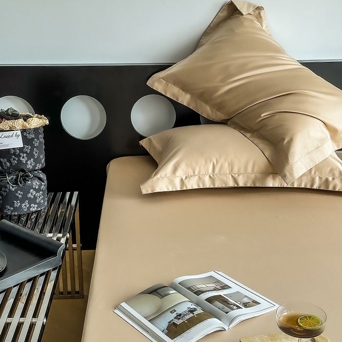 91家纺网 家纺一手货源 找家纺 爱丽丝 2026新款100支新疆长绒棉单品床笠 香槟金