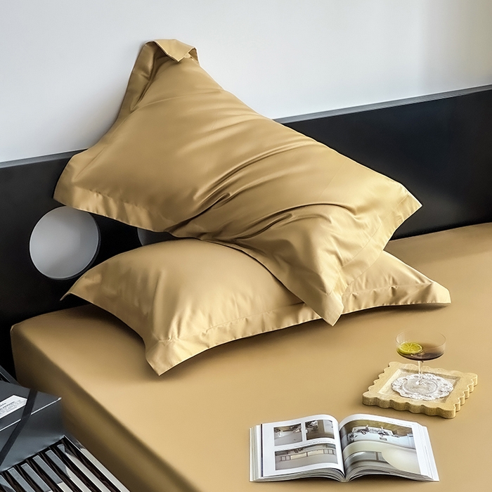 91家纺网 家纺一手货源 找家纺 爱丽丝 2026新款100支新疆长绒棉单品床笠 驼色