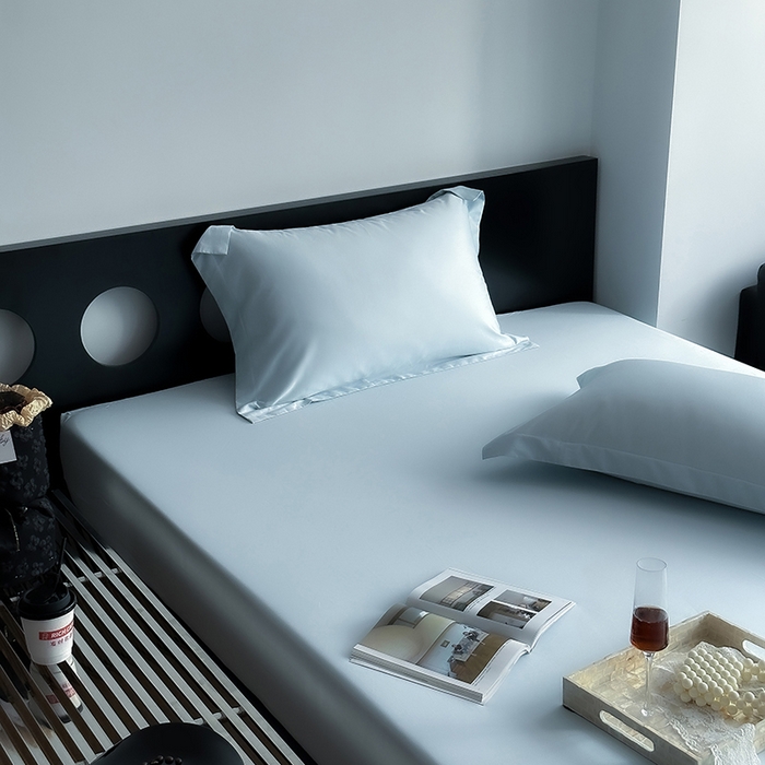 91家纺网 家纺一手货源 找家纺 爱丽丝 2026新款100支新疆长绒棉单品床笠 天蓝