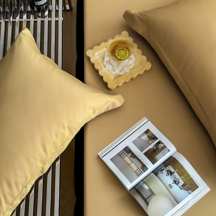 91家纺网 家纺一手货源 找家纺 爱丽丝 2026新款100支新疆长绒棉单品床笠 驼色