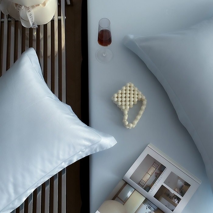 91家纺网 家纺一手货源 找家纺 爱丽丝 2026新款100支新疆长绒棉单品床笠 天蓝