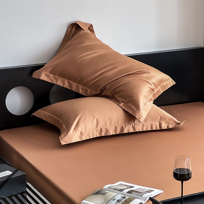 91家纺网 家纺一手货源 找家纺 爱丽丝 2026新款100支新疆长绒棉单品床笠 焦糖色