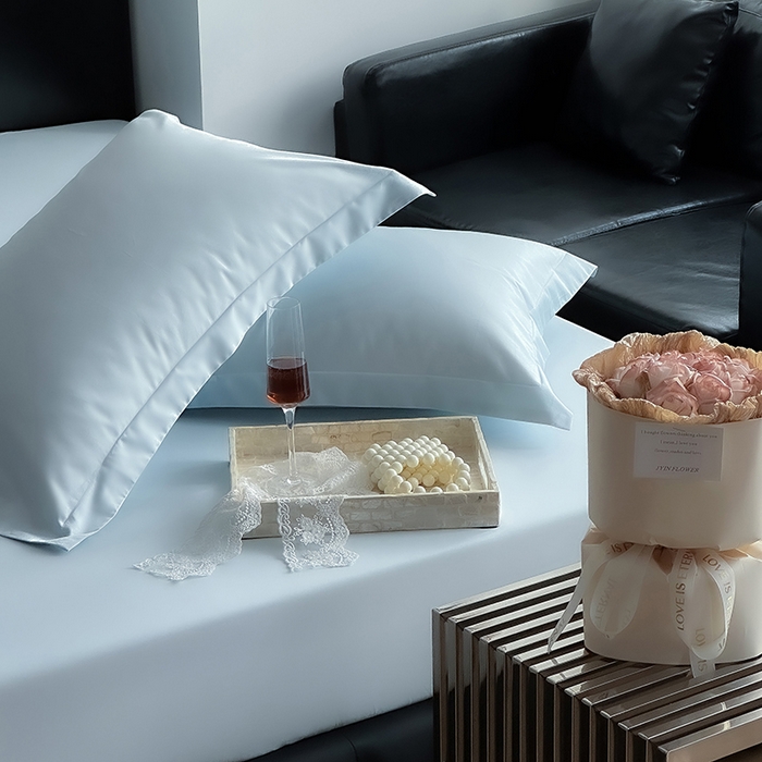 91家纺网 家纺一手货源 找家纺 爱丽丝 2026新款100支新疆长绒棉单品床笠 天蓝