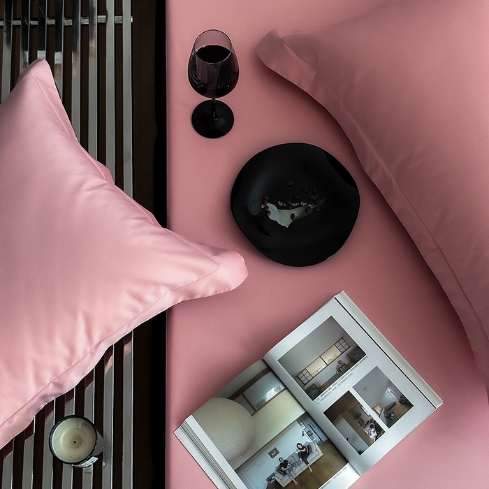 91家纺网 家纺一手货源 找家纺 爱丽丝 2026新款100支新疆长绒棉单品床笠 海棠粉