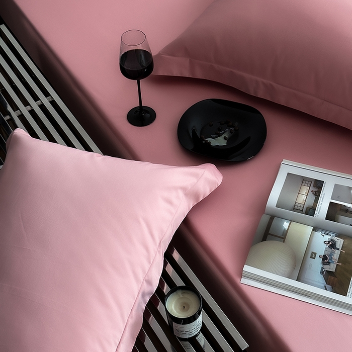 91家纺网 家纺一手货源 找家纺 爱丽丝 2026新款100支新疆长绒棉单品床笠 海棠粉