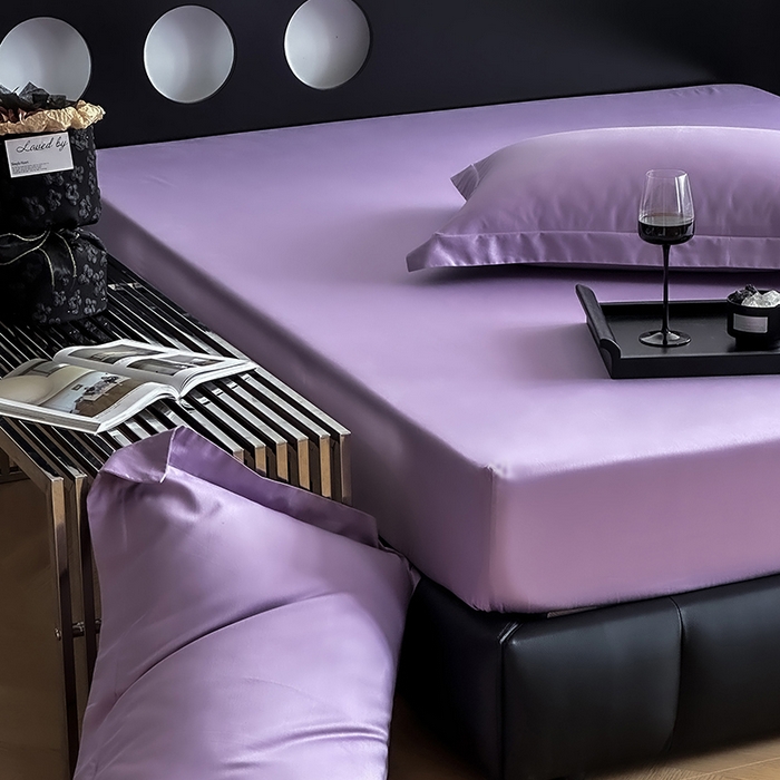 91家纺网 家纺一手货源 找家纺 爱丽丝 2026新款100支新疆长绒棉单品床笠 星辰紫