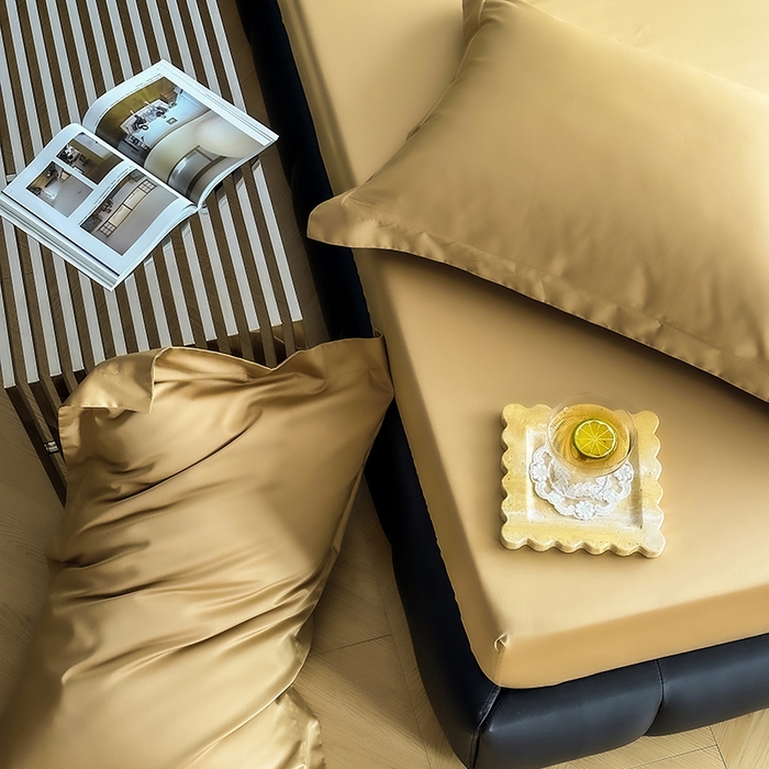 91家纺网 家纺一手货源 找家纺 爱丽丝 2026新款100支新疆长绒棉单品床笠 驼色