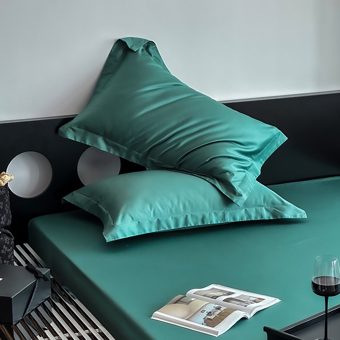 91家纺网 家纺一手货源 找家纺 爱丽丝 2026新款100支新疆长绒棉单品床笠 松石绿