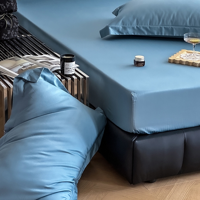 91家纺网 家纺一手货源 找家纺 爱丽丝 2026新款100支新疆长绒棉单品床笠 灰兰