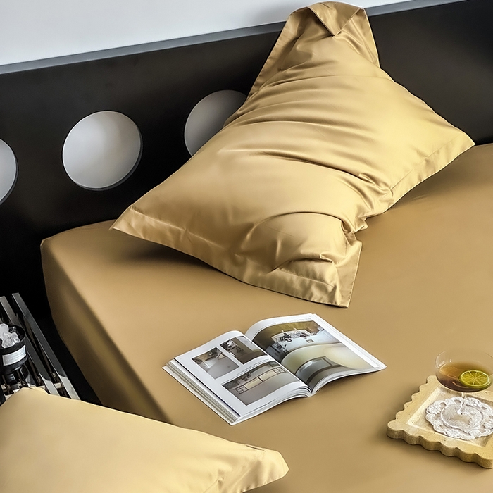 91家纺网 家纺一手货源 找家纺 爱丽丝 2026新款100支新疆长绒棉单品床笠 驼色