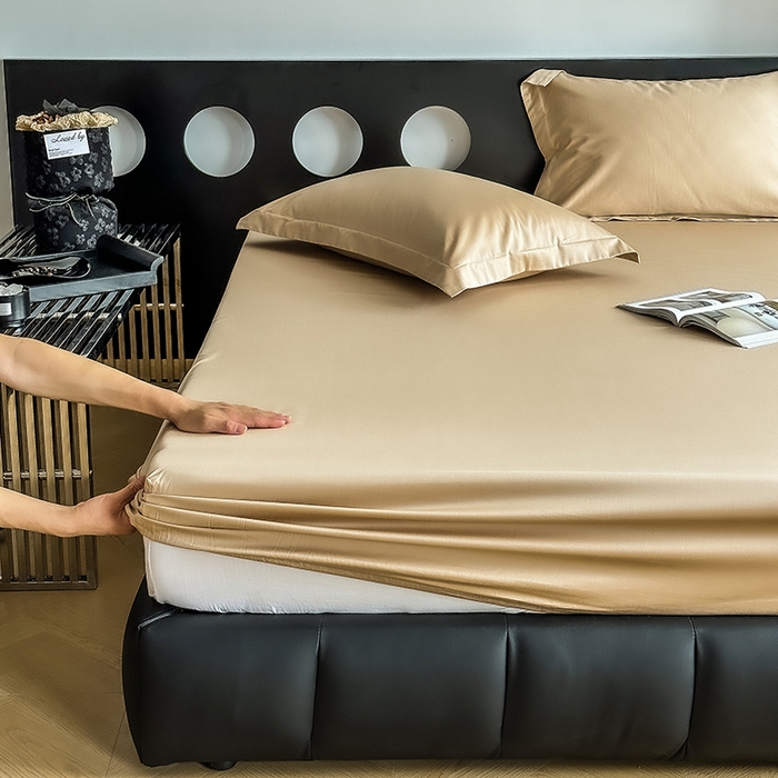 91家纺网 家纺一手货源 找家纺 爱丽丝 2026新款100支新疆长绒棉单品床笠 香槟金