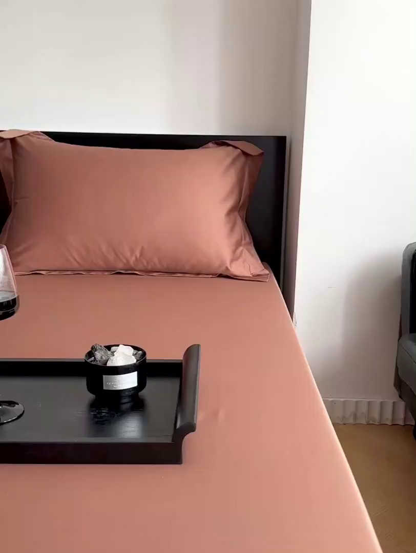 91家纺网 家纺一手货源 找家纺 爱丽丝 2026新款100支新疆长绒棉单品床笠 焦糖色