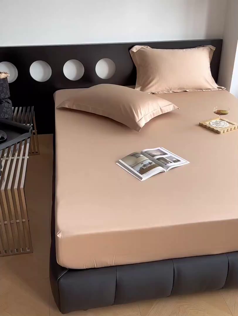 91家纺网 家纺一手货源 找家纺 爱丽丝 2026新款100支新疆长绒棉单品床笠 香槟金