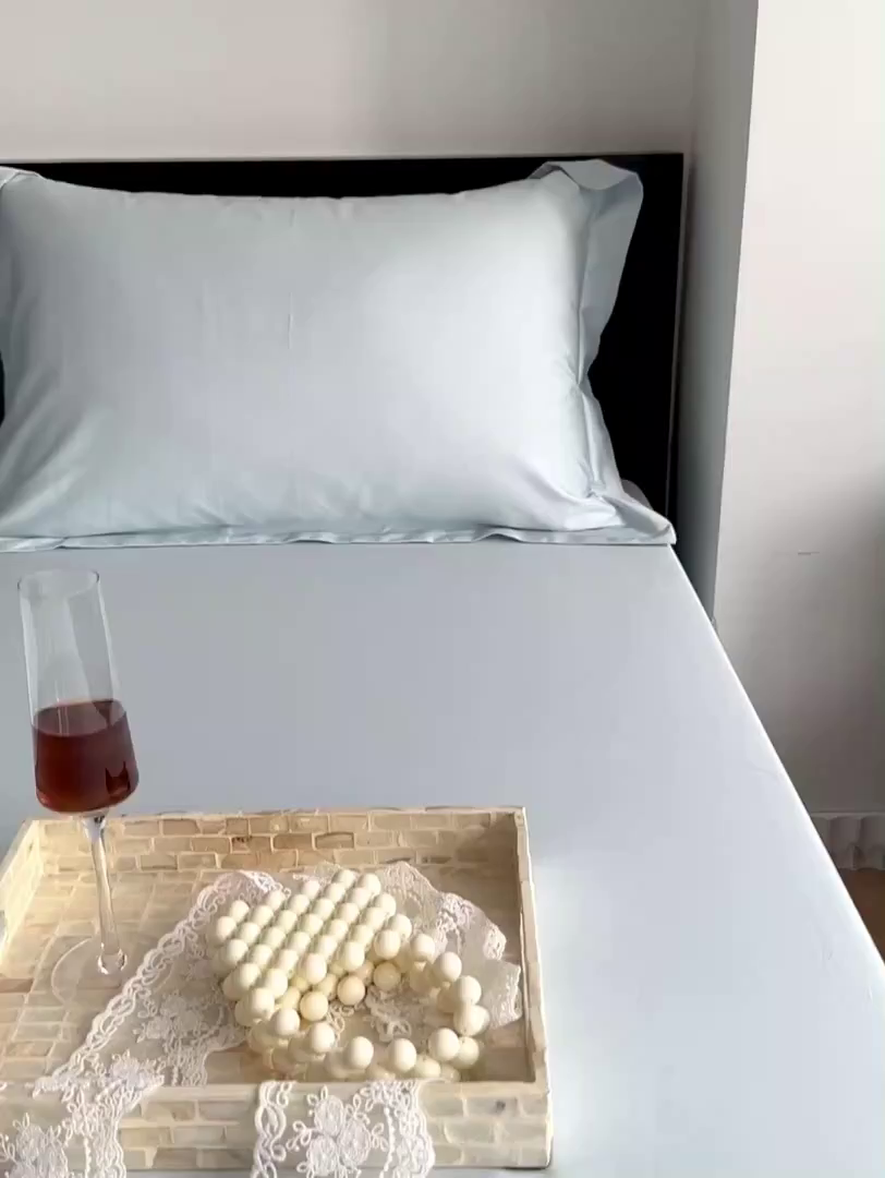 91家纺网 家纺一手货源 找家纺 爱丽丝 2026新款100支新疆长绒棉单品床笠 天蓝