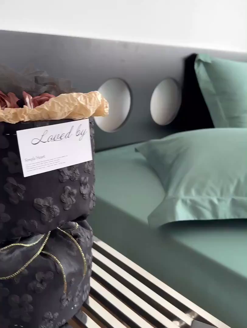 91家纺网 家纺一手货源 找家纺 爱丽丝 2026新款100支新疆长绒棉单品床笠 松石绿