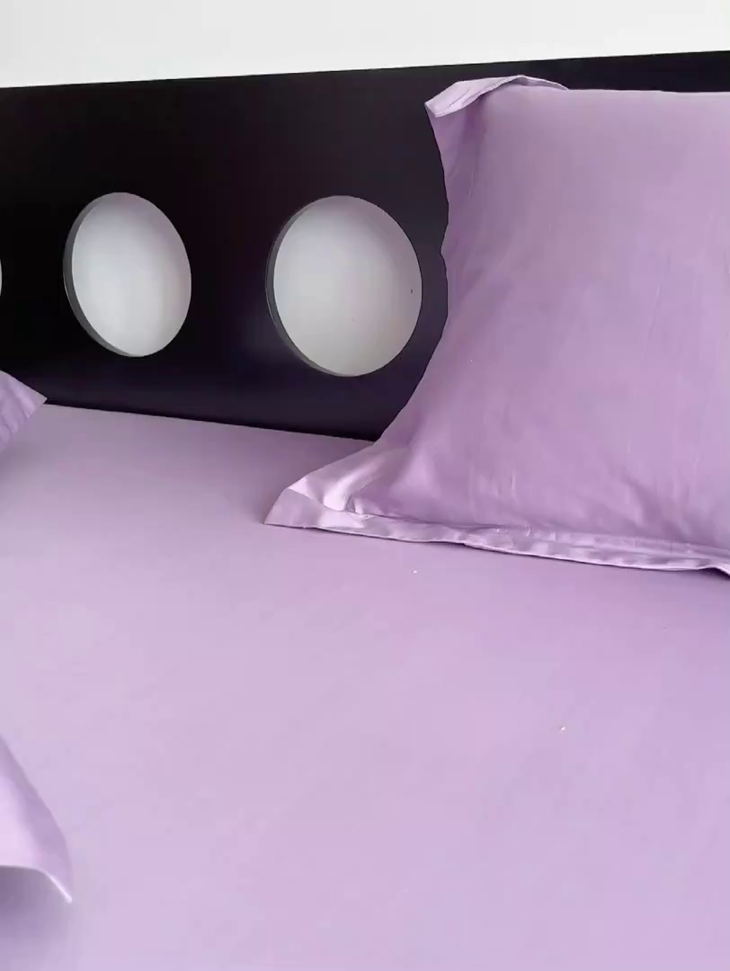 91家纺网 家纺一手货源 找家纺 爱丽丝 2026新款100支新疆长绒棉单品床笠 星辰紫