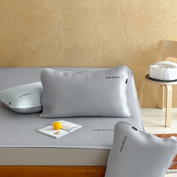 91家纺网 家纺一手货源 找家纺 JUICY 橘滋家纺 2026新款CoolAir沁氧冰感软凉席·纯色刺绣 床笠款-沁氧冰川-月影灰