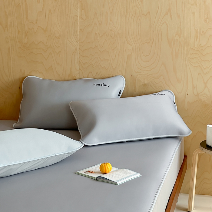 91家纺网 家纺一手货源 找家纺 JUICY 橘滋家纺 2026新款CoolAir沁氧冰感软凉席·纯色刺绣 床笠款-沁氧冰川-月影灰