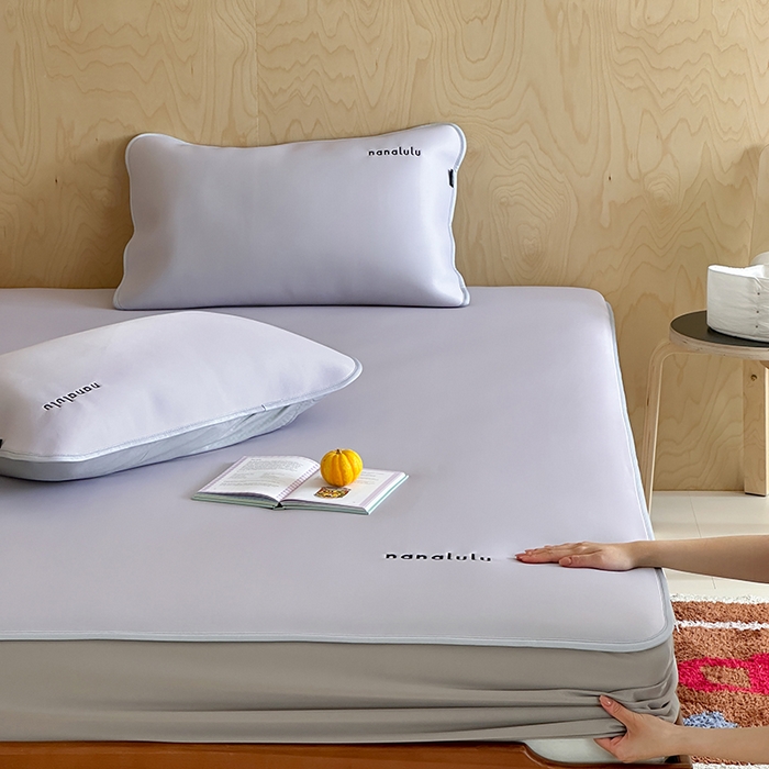 91家纺网 家纺一手货源 找家纺 JUICY 橘滋家纺 2026新款CoolAir沁氧冰感软凉席·纯色刺绣 床笠款-沁氧冰川-雾霭紫