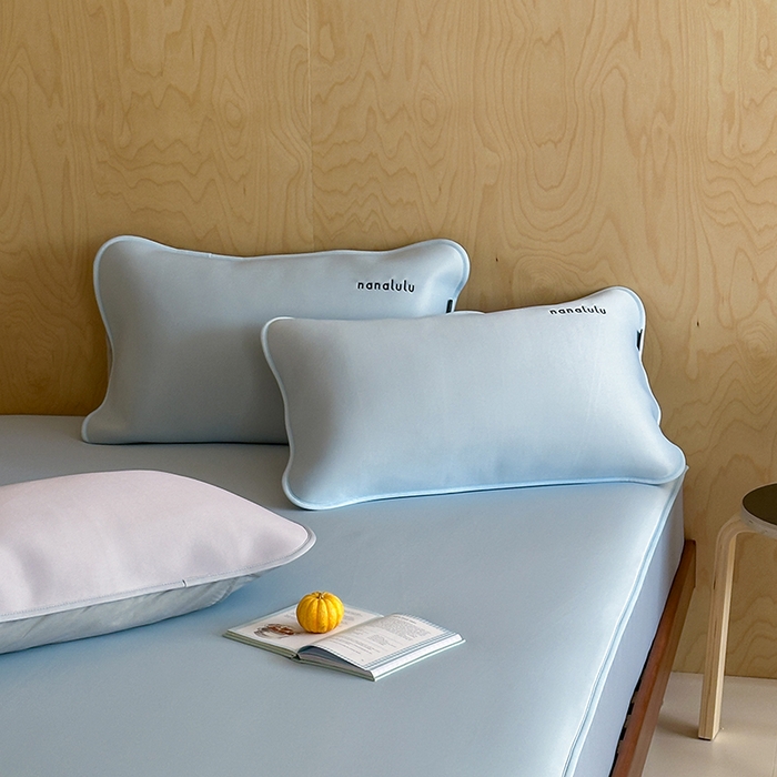 91家纺网 家纺一手货源 找家纺 JUICY 橘滋家纺 2026新款CoolAir沁氧冰感软凉席·纯色刺绣 床笠款-沁氧冰川-天空蓝