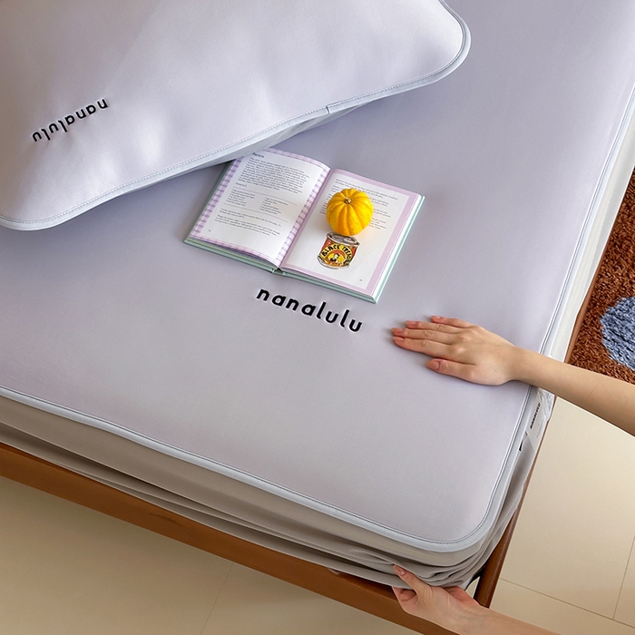 91家纺网 家纺一手货源 找家纺 JUICY 橘滋家纺 2026新款CoolAir沁氧冰感软凉席·纯色刺绣 床笠款-沁氧冰川-雾霭紫