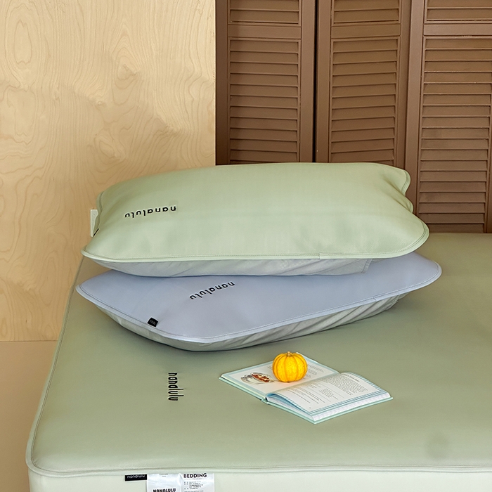 91家纺网 家纺一手货源 找家纺 JUICY 橘滋家纺 2026新款CoolAir沁氧冰感软凉席·纯色刺绣 床笠款-沁氧冰川-冷杉绿