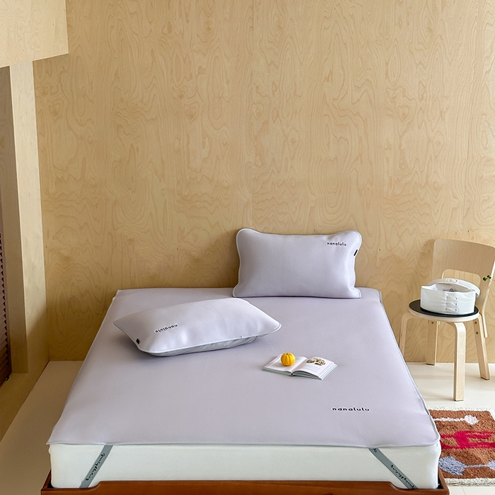 JUICY 橘滋家纺 2026新款CoolAir沁氧冰感软凉席·纯色刺绣 平席款-沁氧冰川-雾霭紫