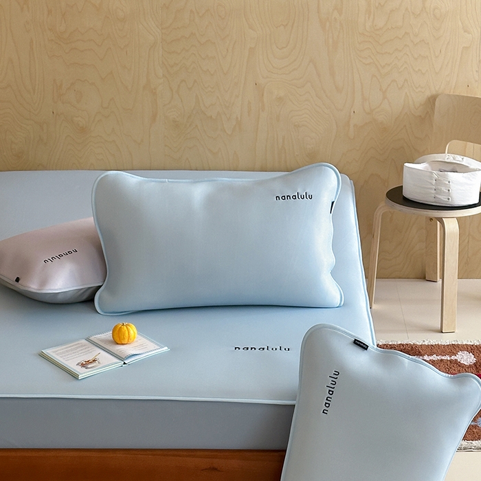 91家纺网 家纺一手货源 找家纺 JUICY 橘滋家纺 2026新款CoolAir沁氧冰感软凉席·纯色刺绣 床笠款-沁氧冰川-天空蓝