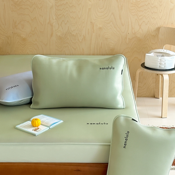 91家纺网 家纺一手货源 找家纺 JUICY 橘滋家纺 2026新款CoolAir沁氧冰感软凉席·纯色刺绣 床笠款-沁氧冰川-冷杉绿