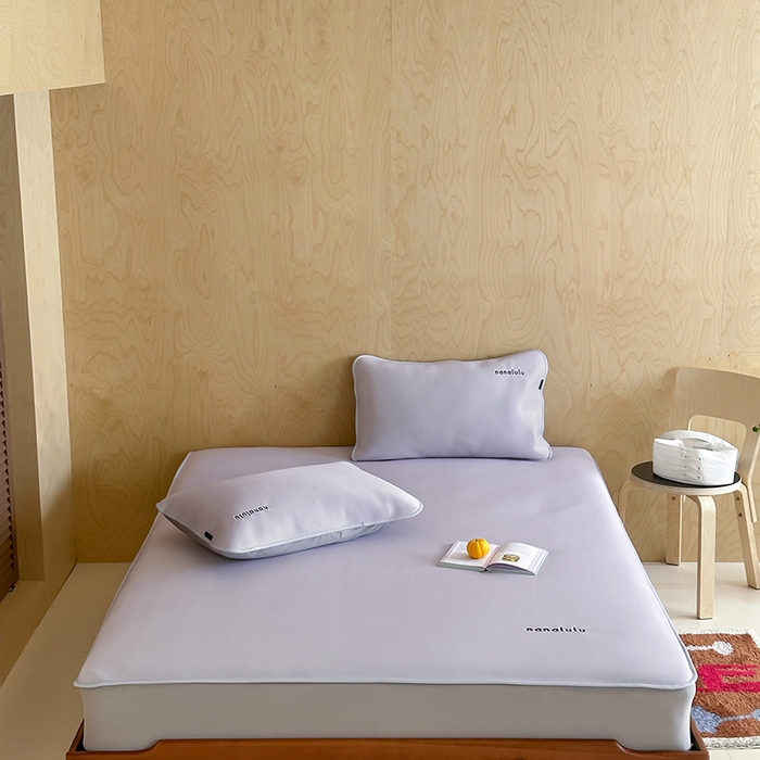 JUICY 橘滋家纺 2026新款CoolAir沁氧冰感软凉席·纯色刺绣 床笠款-沁氧冰川-雾霭紫